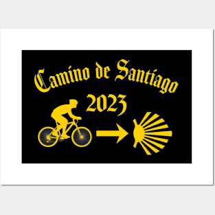 Camino de Santiago de Compostela Male Cyclist 2023 Posters and Art